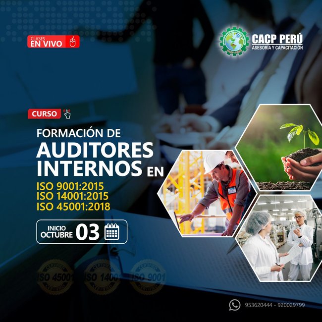 Formación De Auditores Internos En Iso 14001:2015/ Iso 45001:2018 / Iso 9001:2015. 2021 - 2