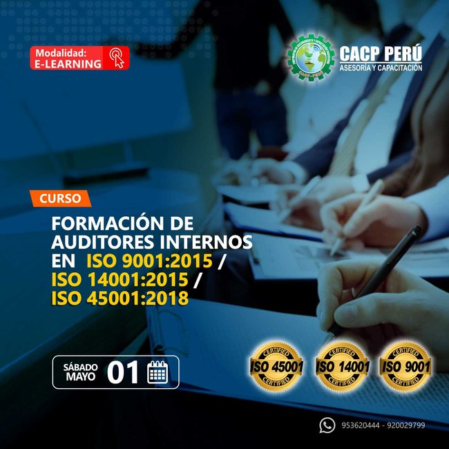 Formación De Auditores Internos En Iso 14001:2015/ Iso 45001:2018 / Iso 9001:2015. 2021 - 1- Virtual - 1
