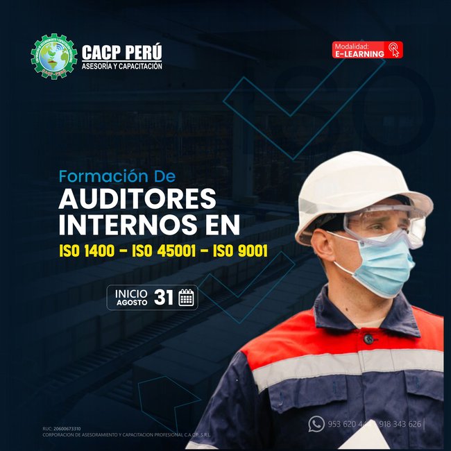 Formación De Auditores Internos En Iso 14001:2015/ Iso 45001:2018 / Iso 9001:2015 2024 - 2 E-Learning