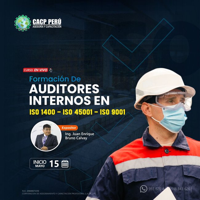 Formación De Auditores Internos En Iso 14001:2015/ Iso 45001:2018 / Iso 9001:2015. 2022 - 1