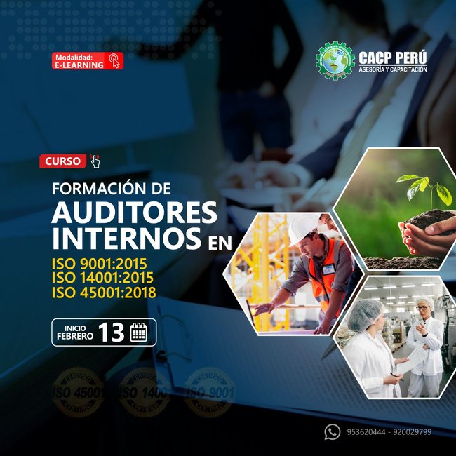Formación De Auditores Internos En Iso 14001:2015/ Iso 45001:2018 / Iso 9001:2015. 2021 - 3 - E-Learning