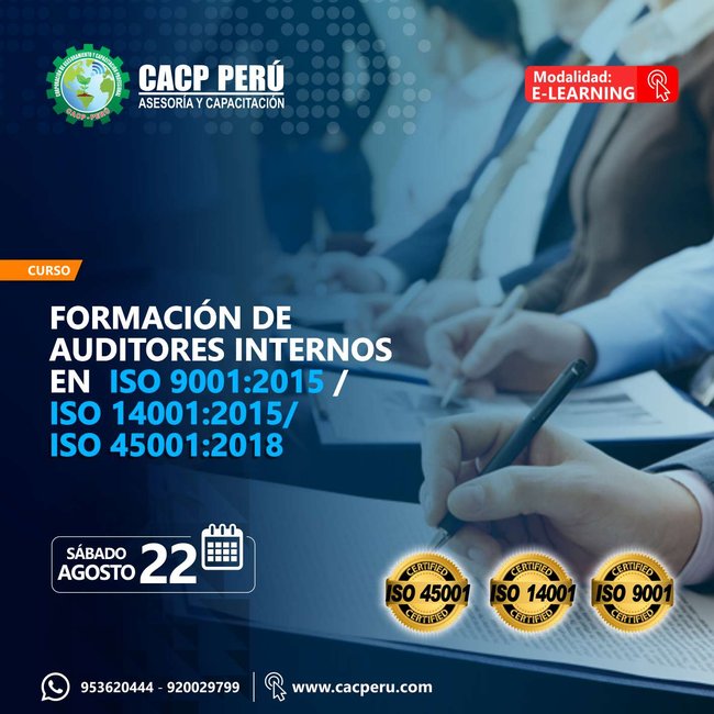 Formación De Auditores Internos En Iso 9001:2015 / Iso 14001:2015/ Iso 45001:2018. 2020 - 1 - Virtual - 1