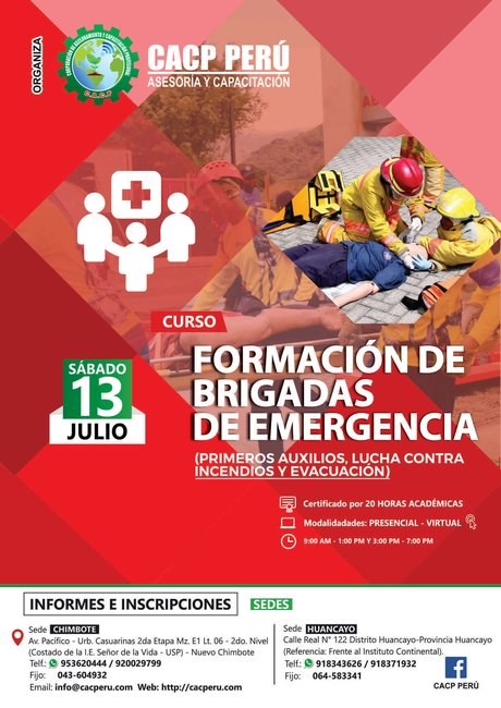 Formación De Brigadas De Emergencia (Primeros Auxilios, Lucha Contra Incendios, Evacuación Y Rescate ). 2019 - 1
