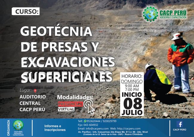 Geotecnia De Presas Y Excavaciones Superficiales. 2018 - 1