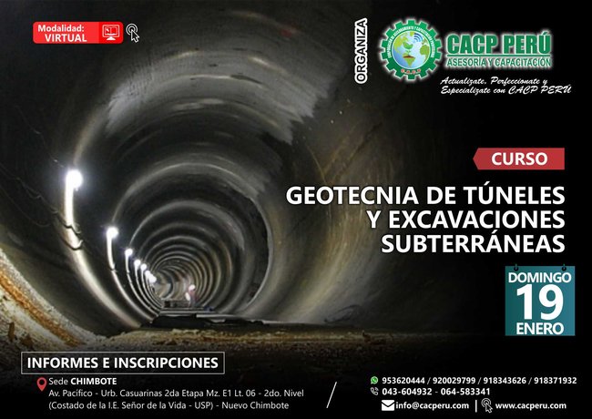 Geotecnia De Túneles Y Excavaciones Subterráneas. 2019 - 2