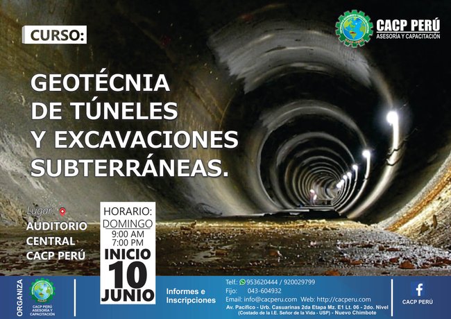 Geotecnia De Túneles Y Excavaciones Subterráneas. 2018 - 1