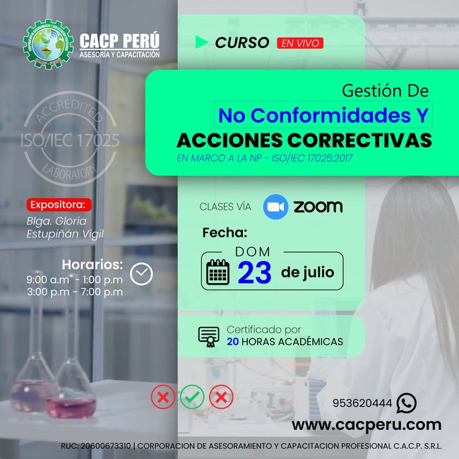 Gestión De No Conformidades Y Acciones Correctivas En Marco A La Ntp - Iso/Iec 17025:2017. 2023 - 1