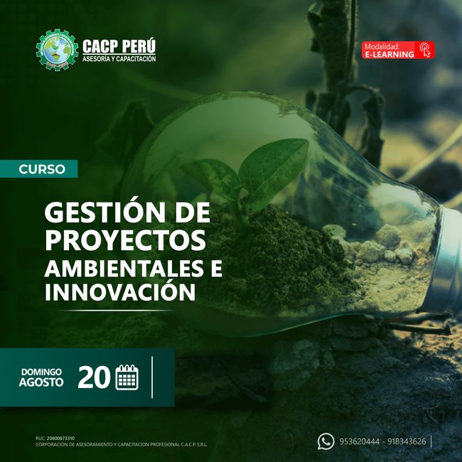 Gestión De Proyectos Ambientales E Innovación. 2022 - 2 - E-Learning