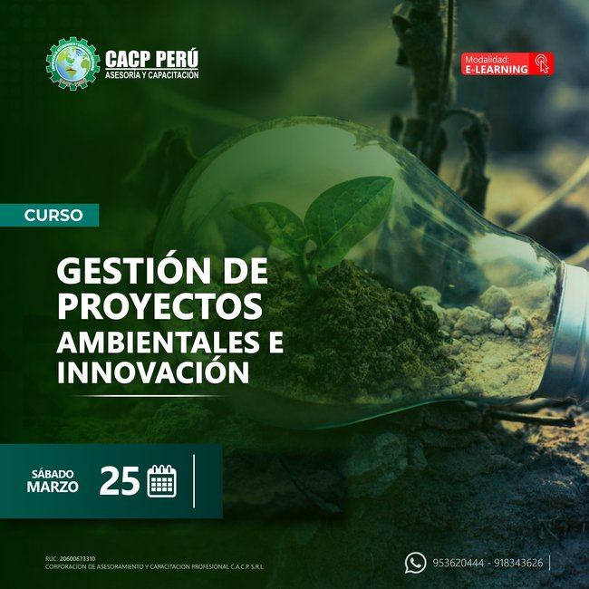 Gestión De Proyectos Ambientales E Innovación. 2023 - 1 - E-Learning