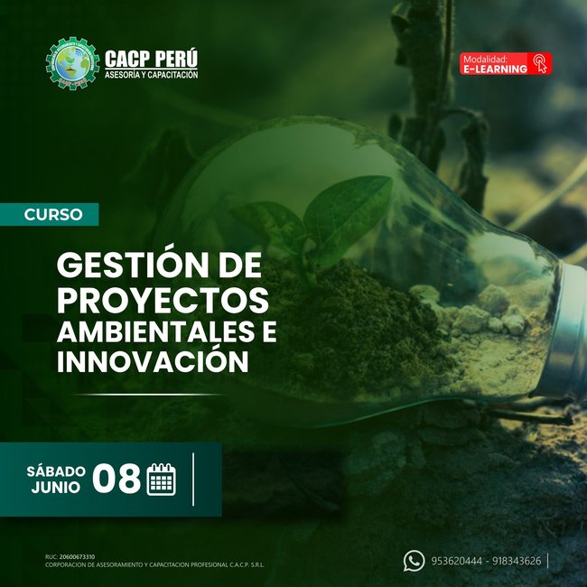 Gestión De Proyectos Ambientales E Innovación. 2024 - 1 E-Learning
