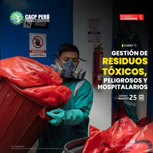 Gestión De Residuos Tóxicos, Peligrosos Y Hospitalarios 2023 - 1 -E-Learning