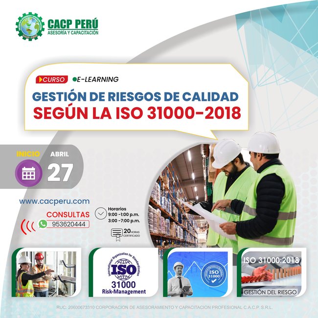 Gestion De Riesgos De Calidad Segun La Iso 31000:2018 2024 - 1 E-Learning