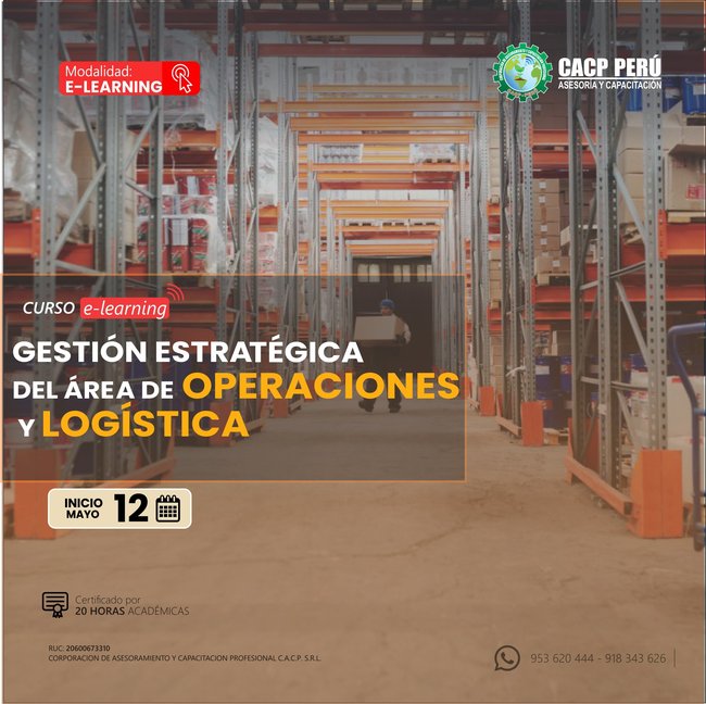 Gestión Estratégica Del Área De Operaciones Y Logística 2024 - 1.2 E-Learning