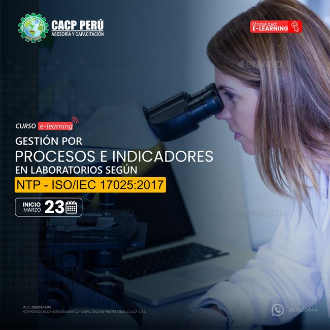 Gestión Por Procesos E Indicadores En Laboratorios Según La Ntp - Iso/Iec 17025:2017 2024 - 1 E-Learning