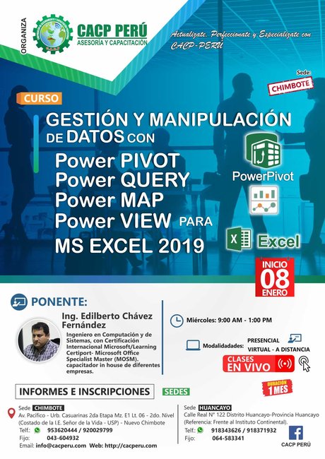 Gestión Y Manipulación De Datos Con Powerpivot, Powerview, Power Map Y Power Query Para Ms Excel 2019. 2020 - 1 - Chimbote