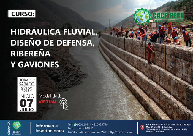 Hidráulica Fluvial, Diseño De Defensa, Ribereña Y Gaviones 2018 - I
