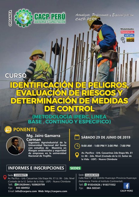 Identificación De Peligros, Evaluación De Riesgos Y Determinación De Medidas De Control(Metodología Iperc, Linea Base, Continuo Y Especifico). 2019 - 1