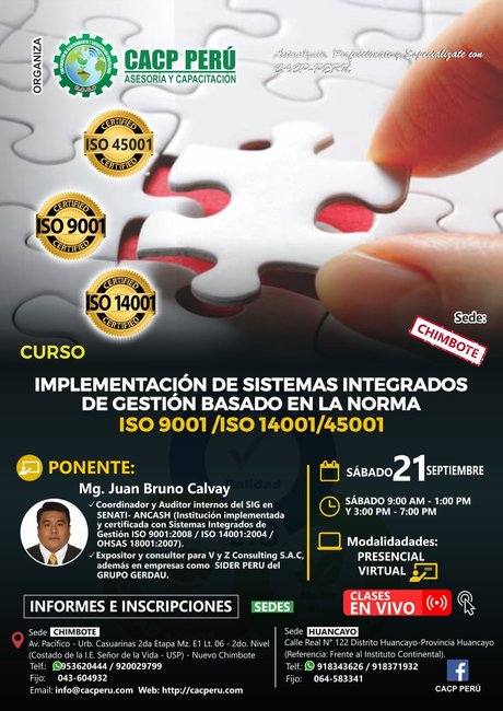 Implementación De Sistemas Integrados De Gestión Basado En La Norma Iso 9001 /Iso 14001/45001. 2019 - 1