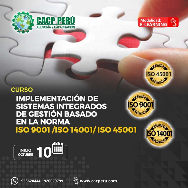 Implementación De Sistemas Integrados De Gestión Basado En La Norma Iso 9001 /Iso 14001/Iso 45001. 2020 - 1- Virtual - 1