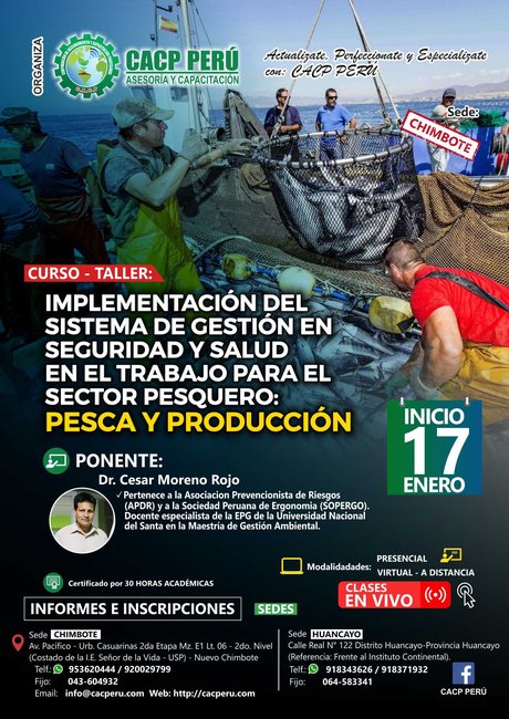 Implementación Del Sistema De Gestión En Seguridad Y Salud En El Trabajo Para El Sector Pesquero: Pesca Y Producción. 2020 - 1 - Chimbote