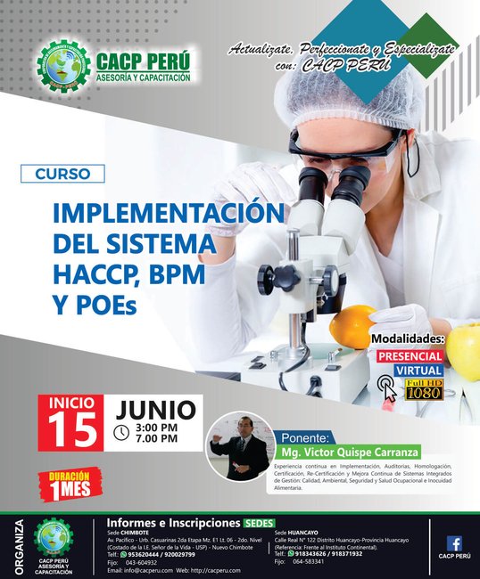 Implementación Del Sistema Haccp, Bpm Y Poes. 2019 - 1 - Chimbote