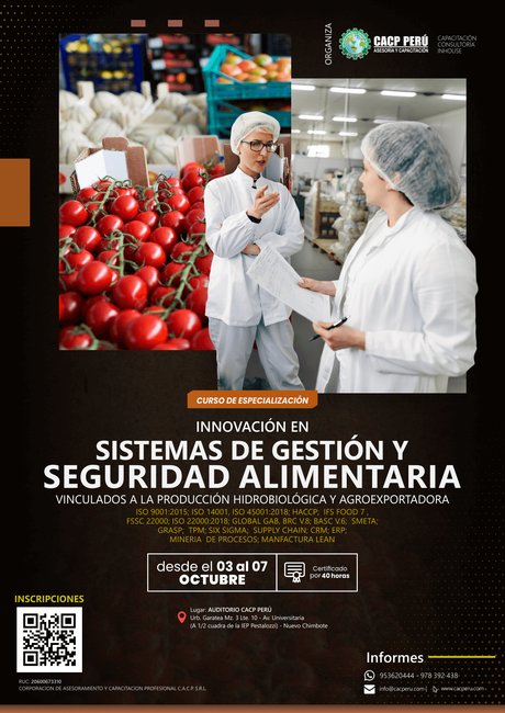 Innovación En Sistemas De Gestión Y Seguridad Alimentaria Vinculados A La Producción Hidrobiológica Y Agroexportadora. 2022 - 2