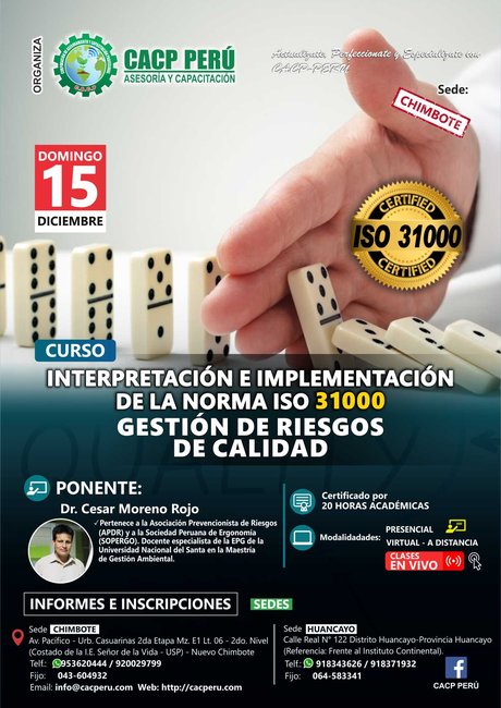 Interpretación E Implementación De La Norma Iso 31000 - Gestión De Riesgos De Calidad. 2019 - 2