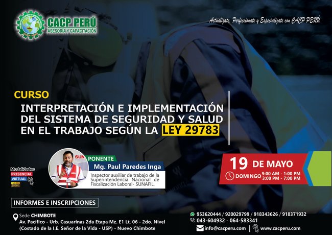 Interpretación E Implementación Del Sistema De Seguridad Y Salud En El Trabajo Según La Ley 29783. 2019 - 1