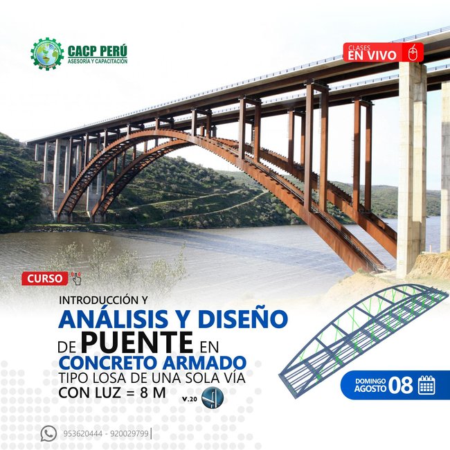 Introducción Y Análisis Y Diseño De Puente En Concreto Armado Tipo Losa De Una Sola Vía Con Luz = 8 M. 2021 - 1