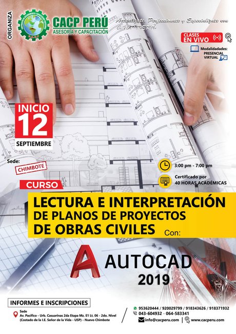Lectura E Interpretación De Planos De Proyectos De Obras Civiles Con Autocad 2019. 2019 - Chimbote