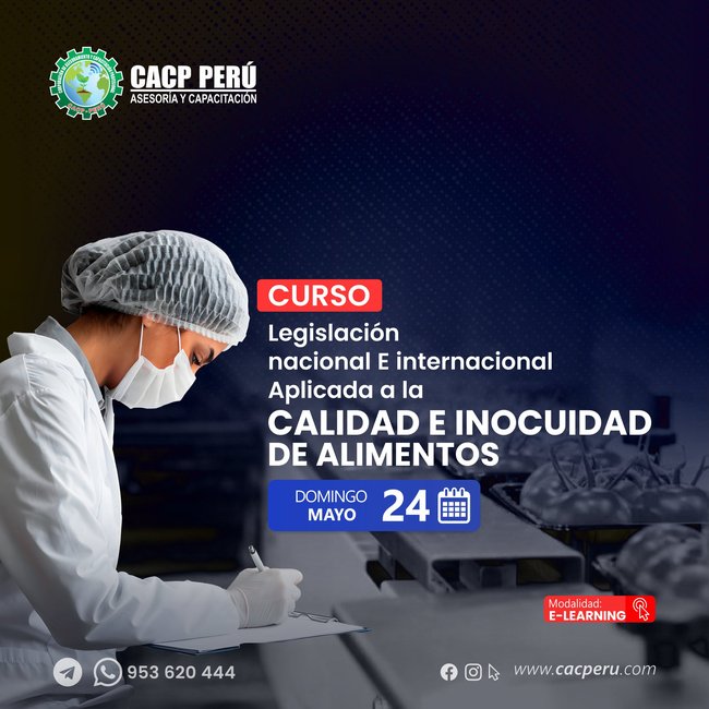 Legislación nacional e internacional aplicada a la calidad e inocuidad de alimentos. 2026-1 E