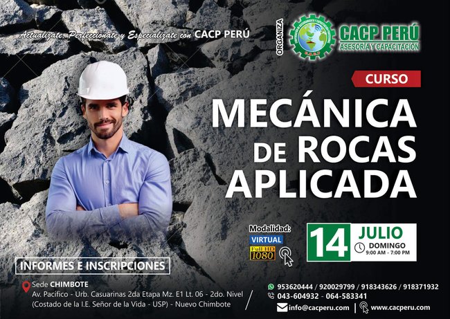 Mecánica De Rocas Aplicada. 2019 - 1