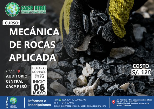 Mecánica De Rocas Aplicada. 2018 - 1