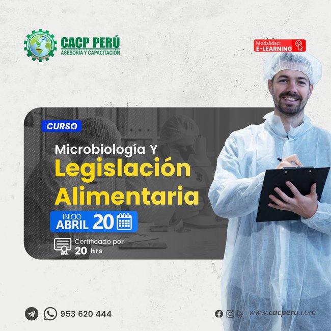 Microbiología Y Legislación Alimentaria. 2025 - 1 E-Learning