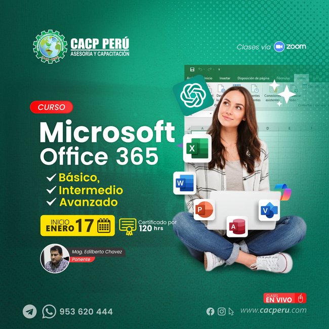 Microsoft Office 365 - básico, intermedio y avanzado. 2026-1-O