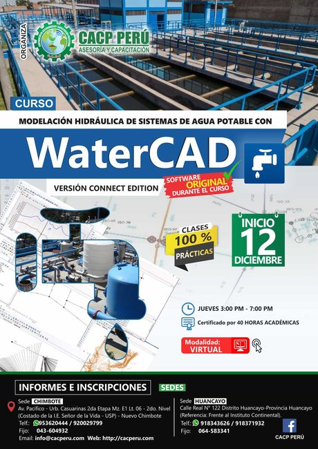 Modelación Hidráulica De Sistemas De Agua Potable Con Watercad Connect Edition. 2019 - 2