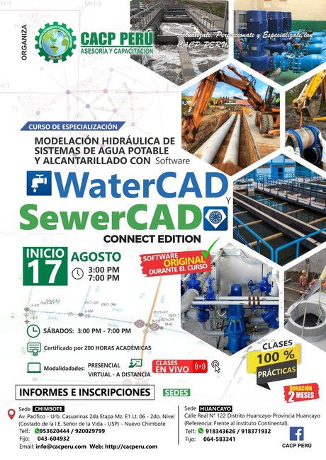 Modelación Hidráulica De Sistemas De Agua Potable Y Alcantarillado Con Watercad Y Sewercad. 2019 - 1 - Chimbote