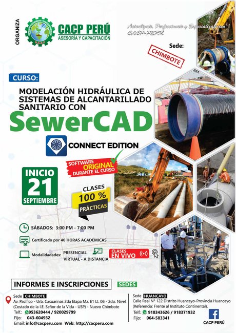 Modelación Hidráulica De Sistemas De Alcantarillado Sanitario Con Sewercad Connect Edition. 2019 - 1 Chimbote
