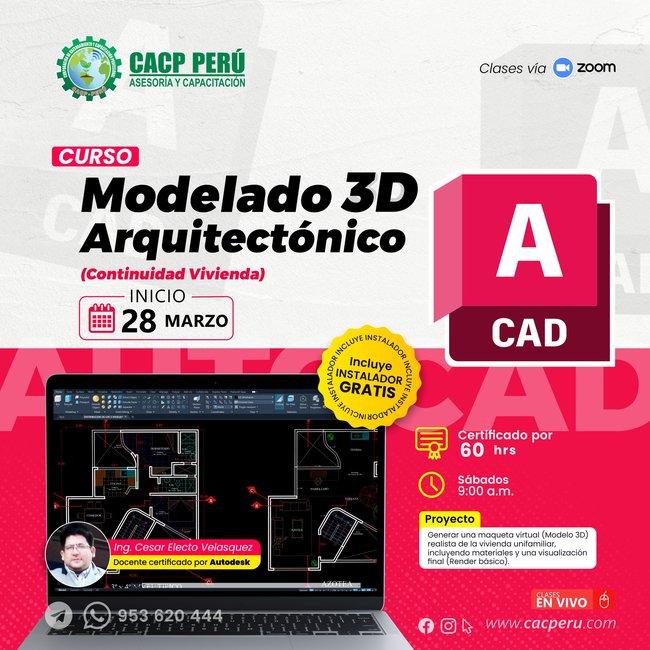 Modelado 3D Arquitectónico (continuidad vivienda). 2026-1 O