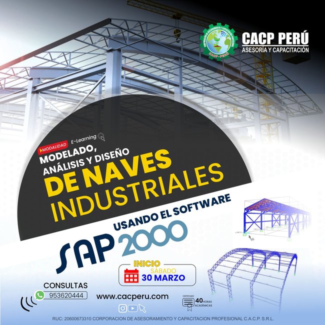 Modelado, Análisis Y Diseño De Naves Industriales Usando El Software Sap2000 2024 - 1 E-Learning