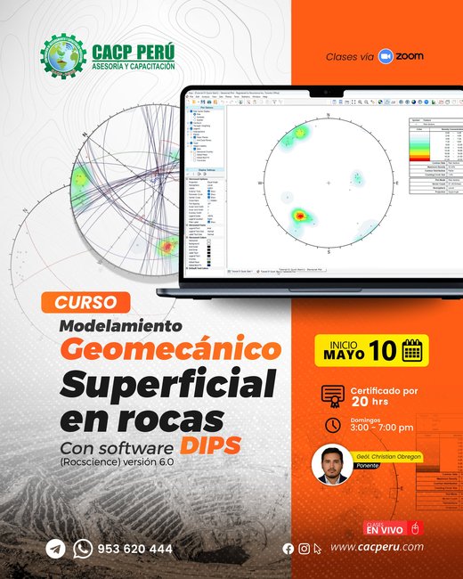 Modelamiento geomecánico superficial en rocas con uso de software DIPS. 2026-1 O