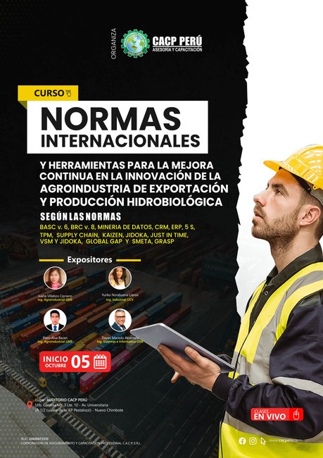 Normas Internacionales Y Herramientas Para La Mejora Continua En La Innovación De La Agroindustria De Exportación Y Producción Hidrobiológica. 2022 - 2