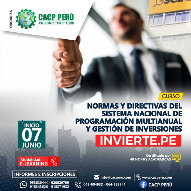 Normas Y Directivas Del Sistema Nacional De Programación Multianual Y Gestión De Inversiones Invierte.Pe. 2020 - 1 - Virtual - 1