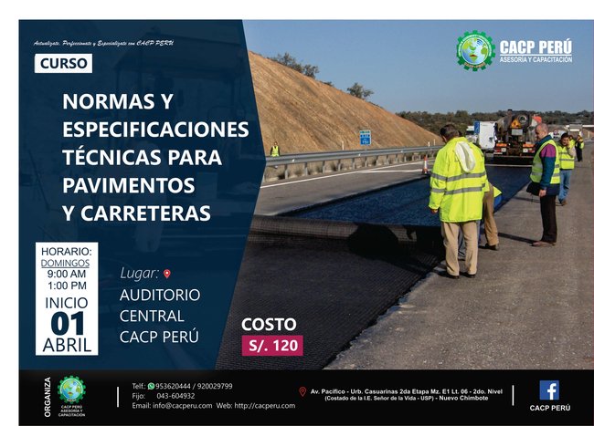 Normas Y Especificaciones Técnicas Para Pavimentos Y Carreteras. 2018 - 1