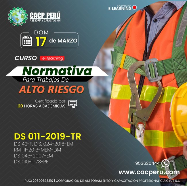 Normativa Para Trabajos De Alto Riesgo 2024 - 1 E-Learning