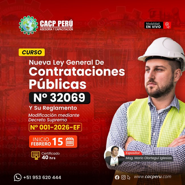 Nueva Ley General de Contrataciones Públicas (Ley N° 32069 y su Reglamento). 2026-1 P