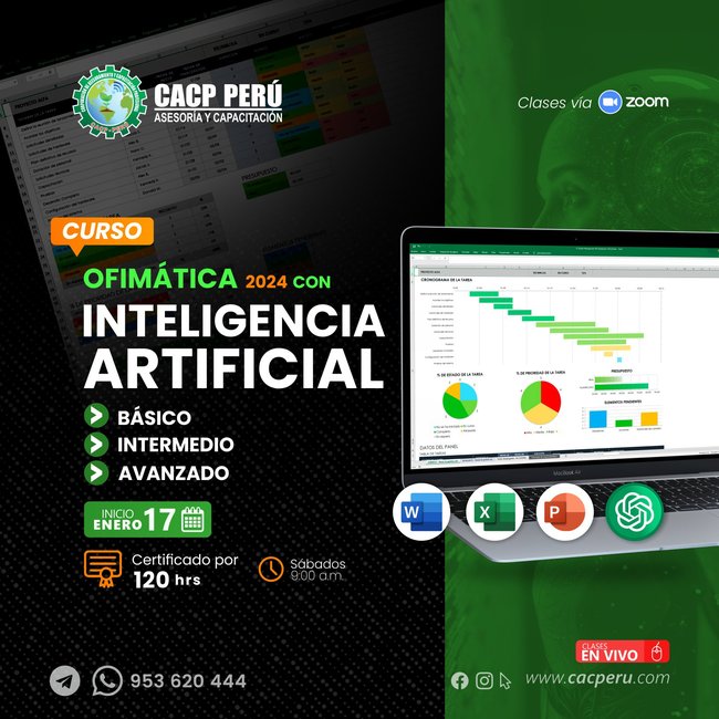 Ofimática 2024 con inteligencia artificial - básico, intermedio y avanzado. 2026-1-O