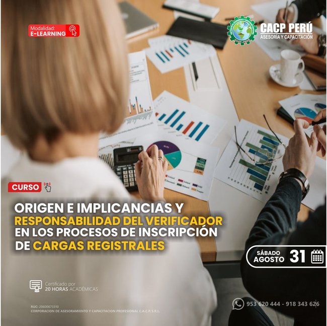 Origen E Implicancias Y Responsabilidades Del Verificador En Los Procesos De Inscripción De Cargas Registrales 2024 - 1 E-Learning