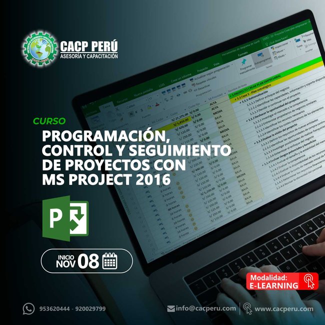 Programación, Control Y Seguimiento De Proyectos Con Ms Project 2016. 2020 - 1 - Virtual - 1