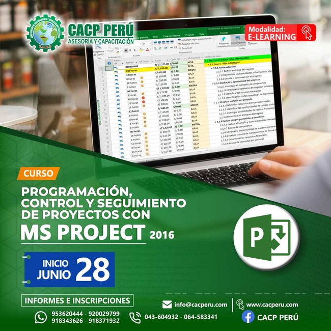 Programación, Control Y Seguimiento De Proyectos Con Ms Project 2016. Pack - 2020 - 1